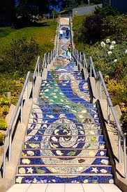 16th ave tiled steps as viewed from the MINI Cooper custom private tour of San Francisco