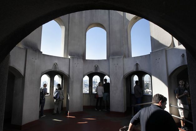 Coit Tower view from the top on the custom private tour of San Francisco