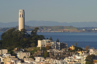 Coit Tower as seen up close on a private tour of San Francisco