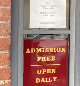 Cable Car Museum Hours. The signs may conflict, but when it is open it is free.