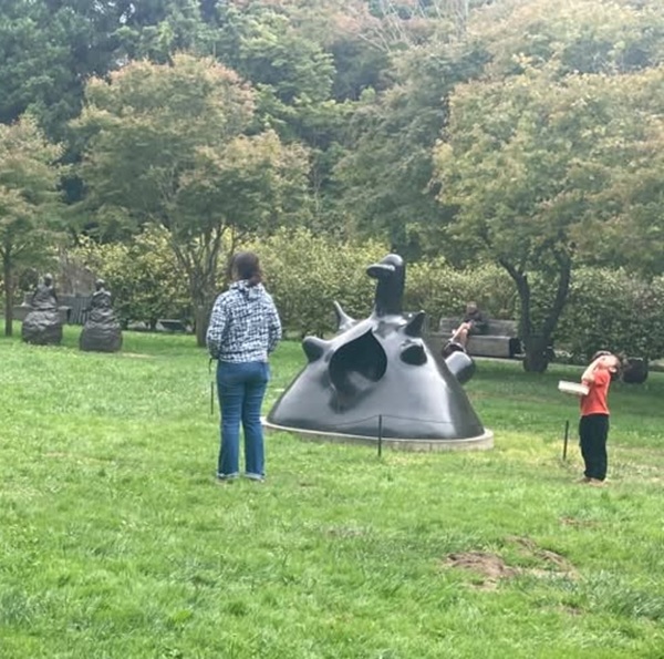 Kids playing in the DeYoung sculpture garden